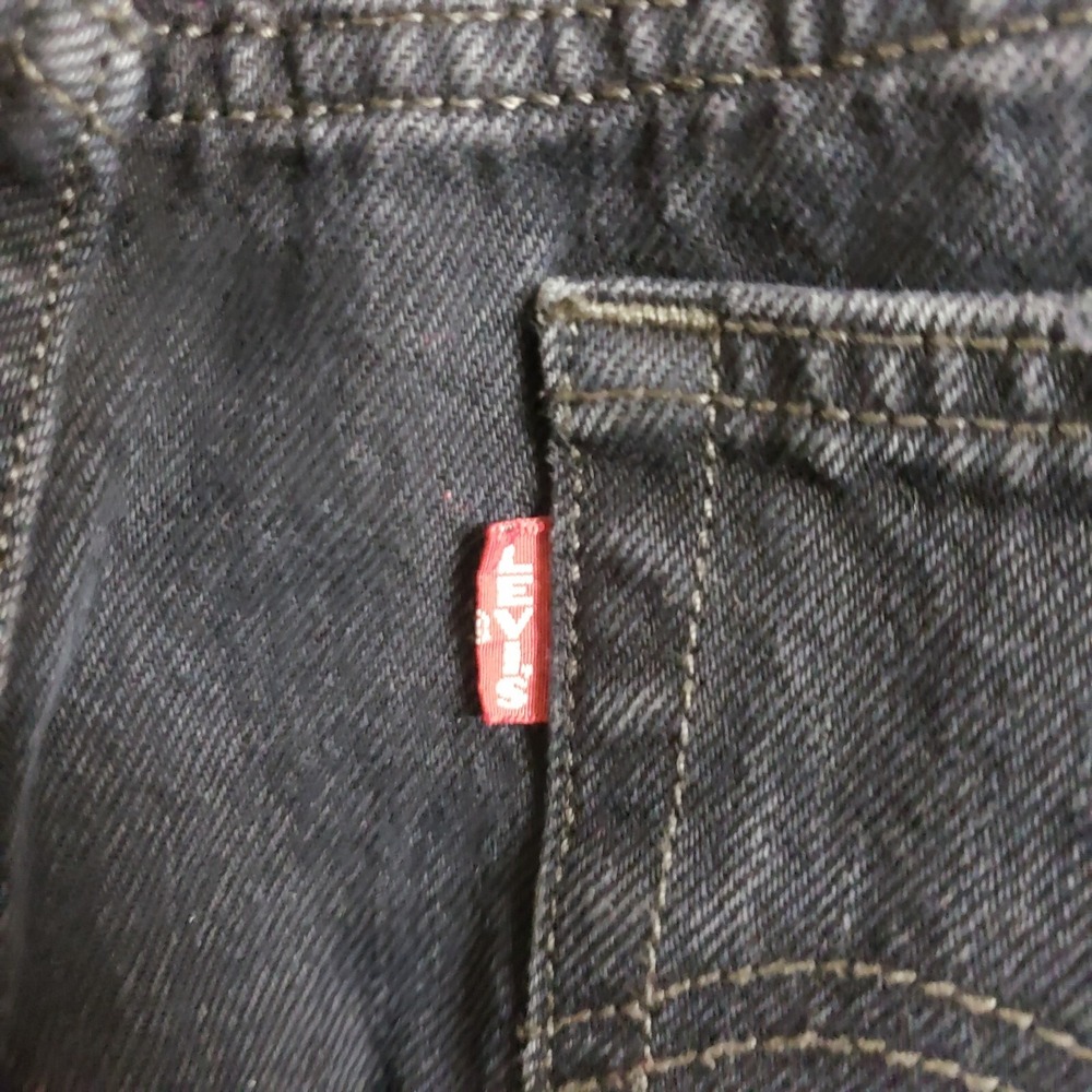 Levis 501 S Jeans Women 32x28 Black Skinny Premium‎ High Rise Denim Diestressed - Picture 8 of 13